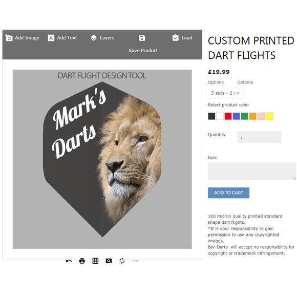 DESIGN ONLINE Printed Dart Flights
