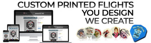 Featuring our online design tool to create your custom printed  dart flights
