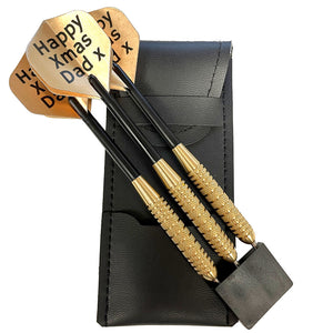 Bargain Darts Gift Set - Gold Text Flights
