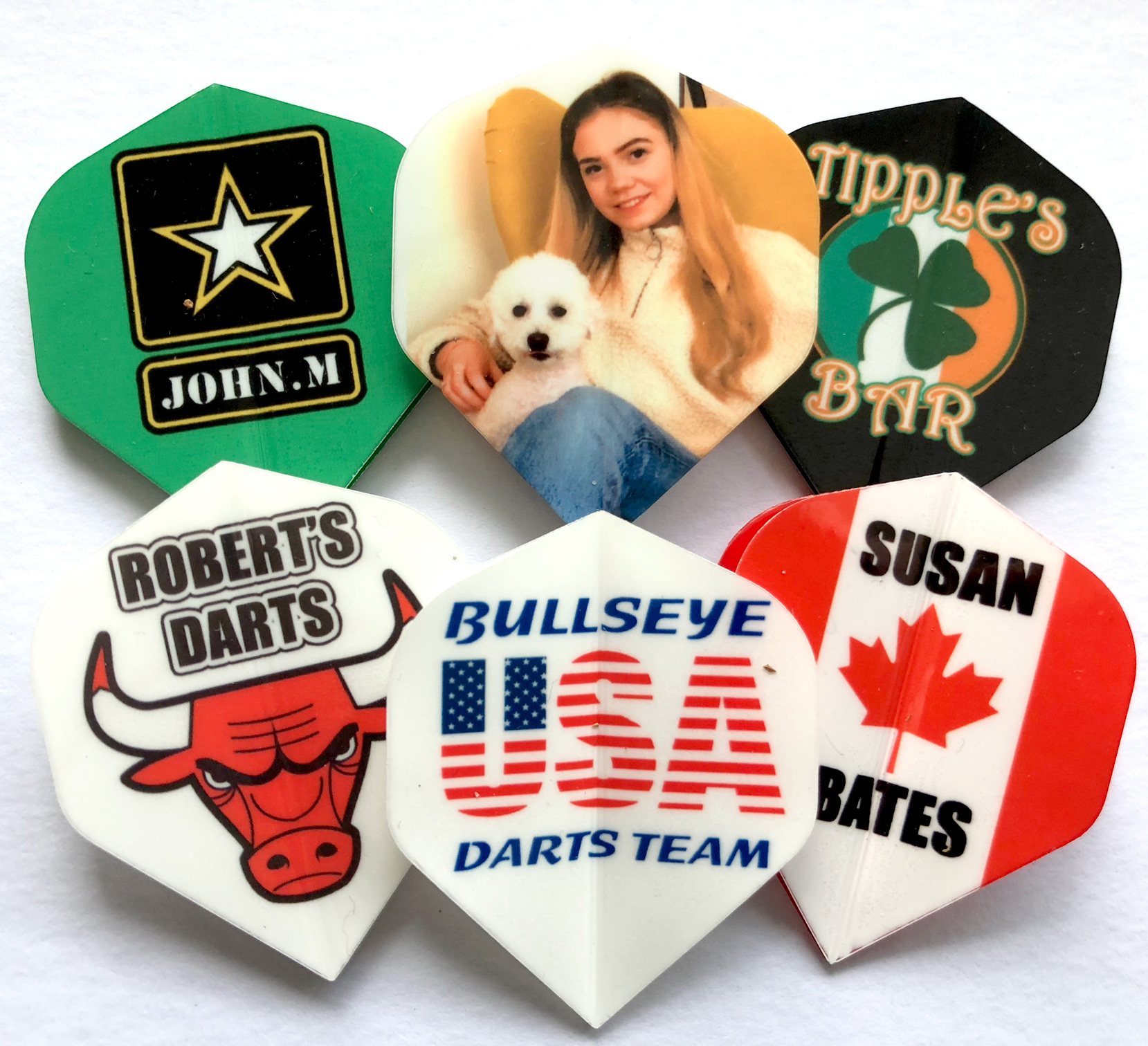 Custom Printed Dart Flights BW Darts